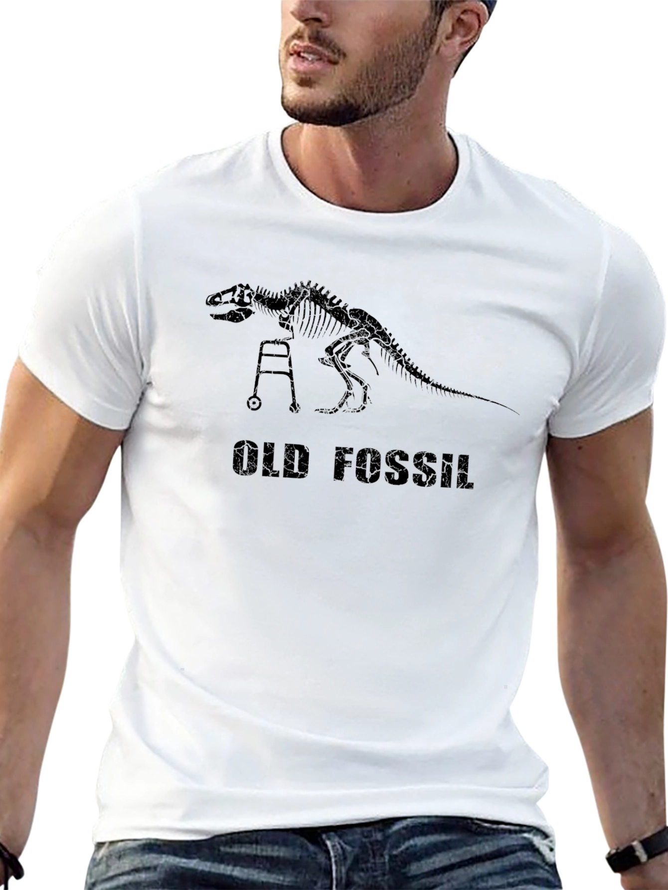 Old Fossil Dinosaur Skeleton Graphic T-Shirt