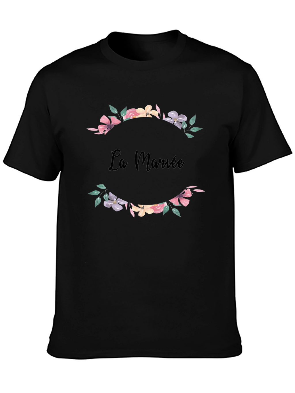 La Mariée Floral Wreath Bridal T-Shirt