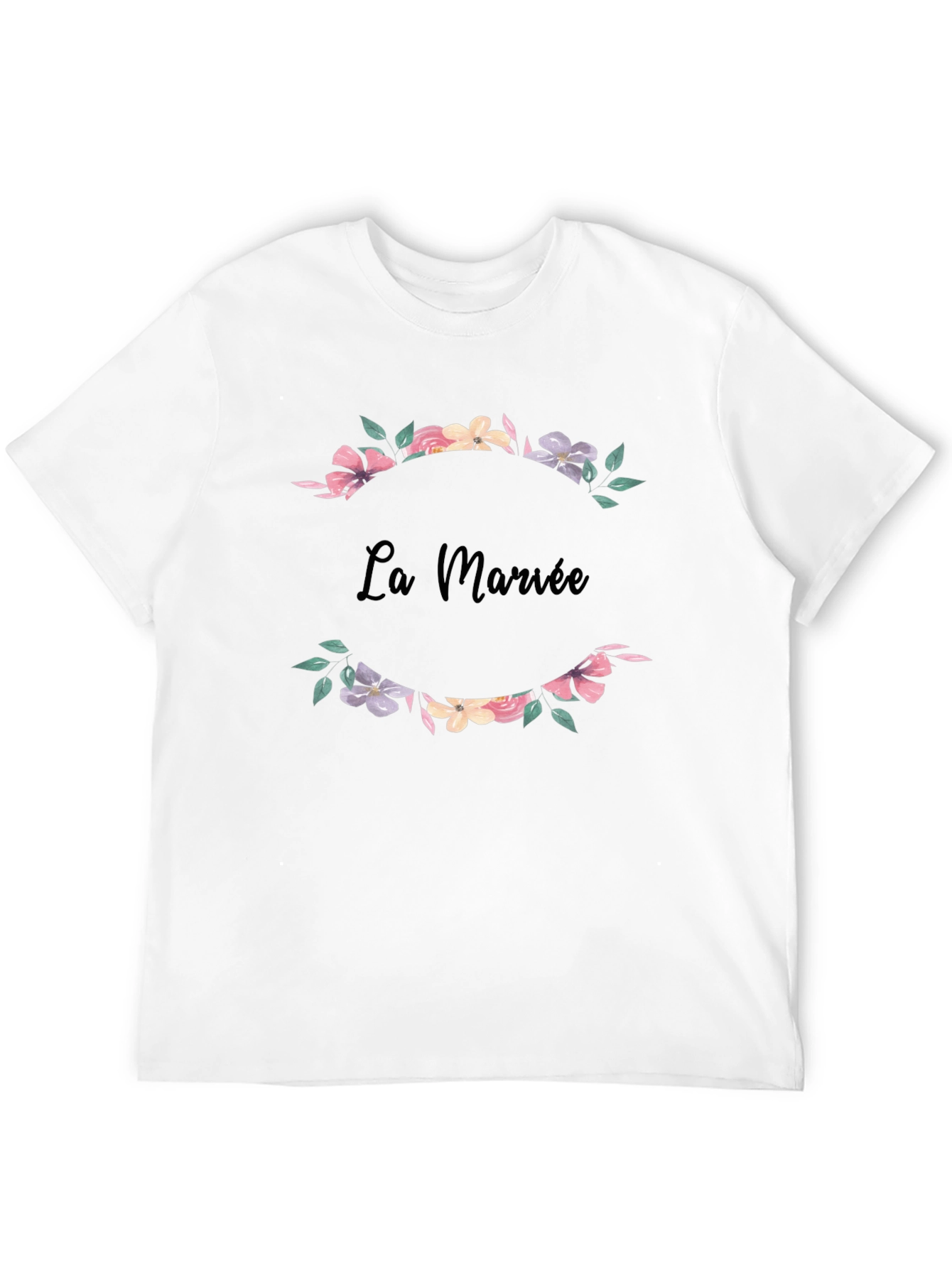 La Mariée Floral Wreath Bridal T-Shirt