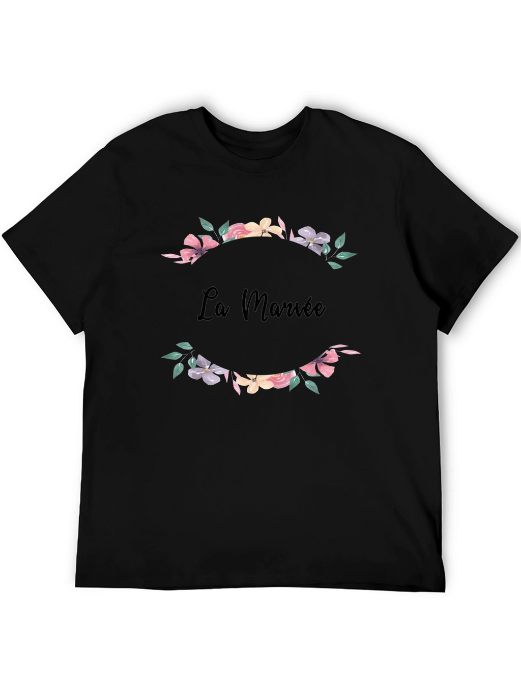 La Mariée Floral Wreath Bridal T-Shirt