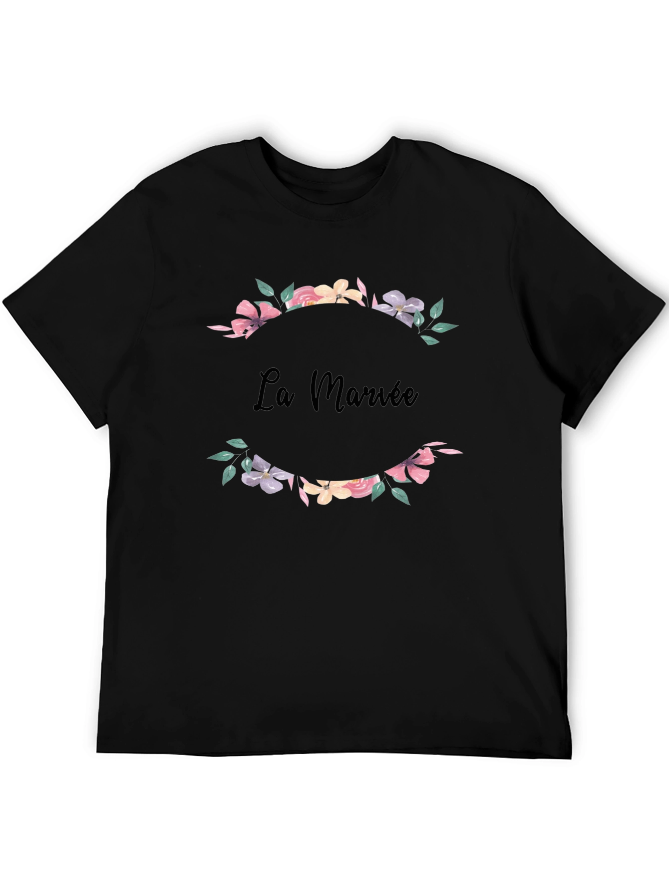 La Mariée Floral Wreath Bridal T-Shirt