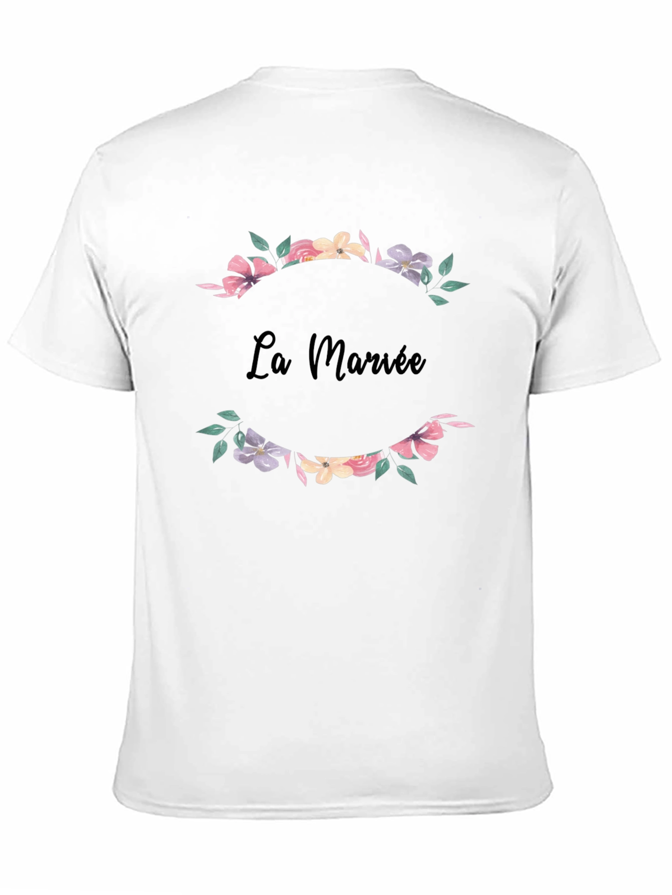 La Mariée Floral Wreath Bridal T-Shirt