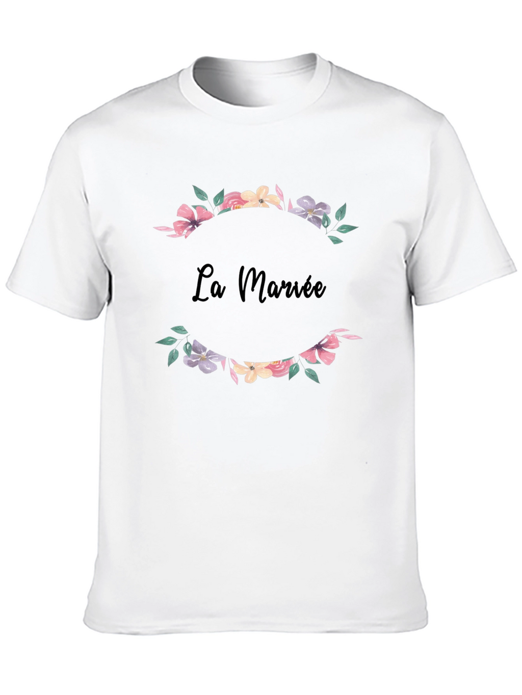 La Mariée Floral Wreath Bridal T-Shirt