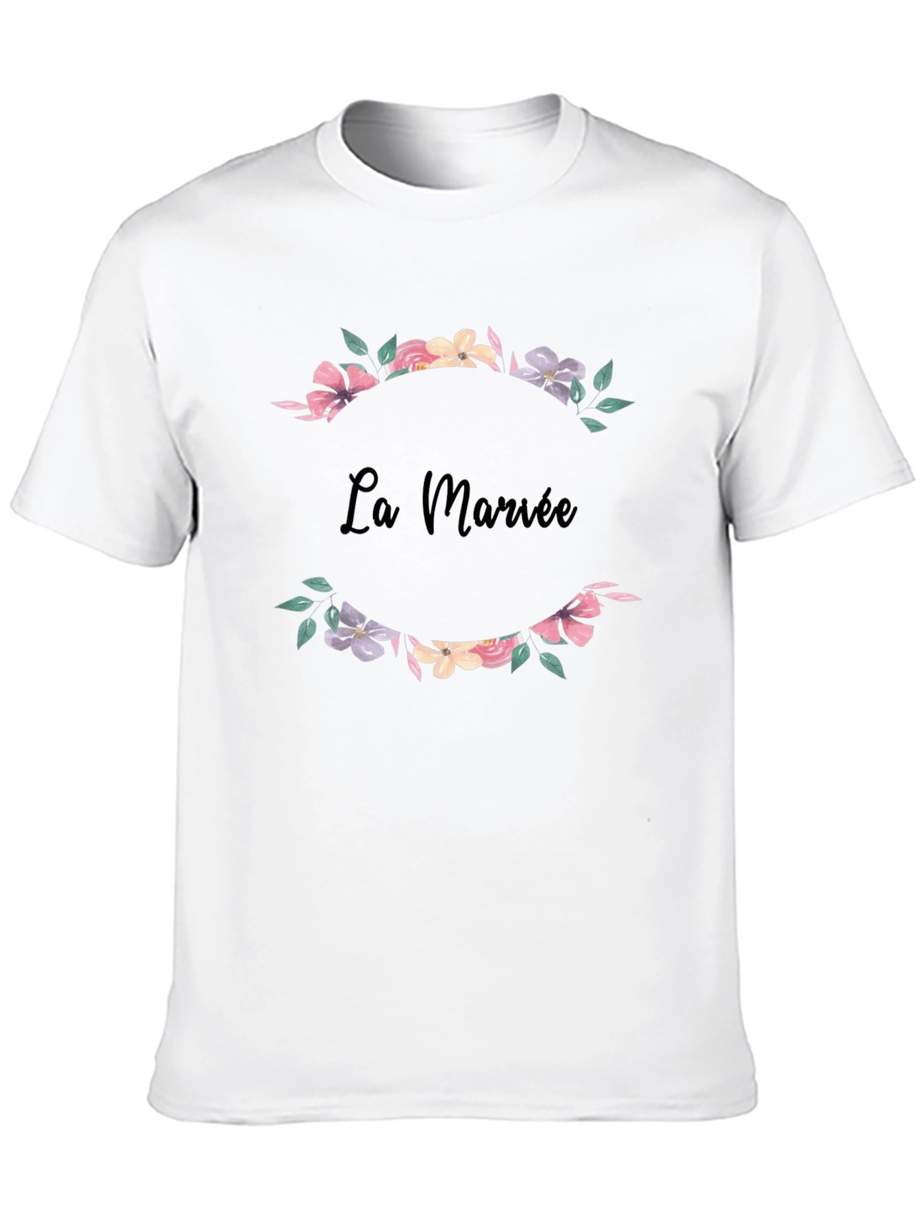 La Mariée Floral Wreath Bridal T-Shirt
