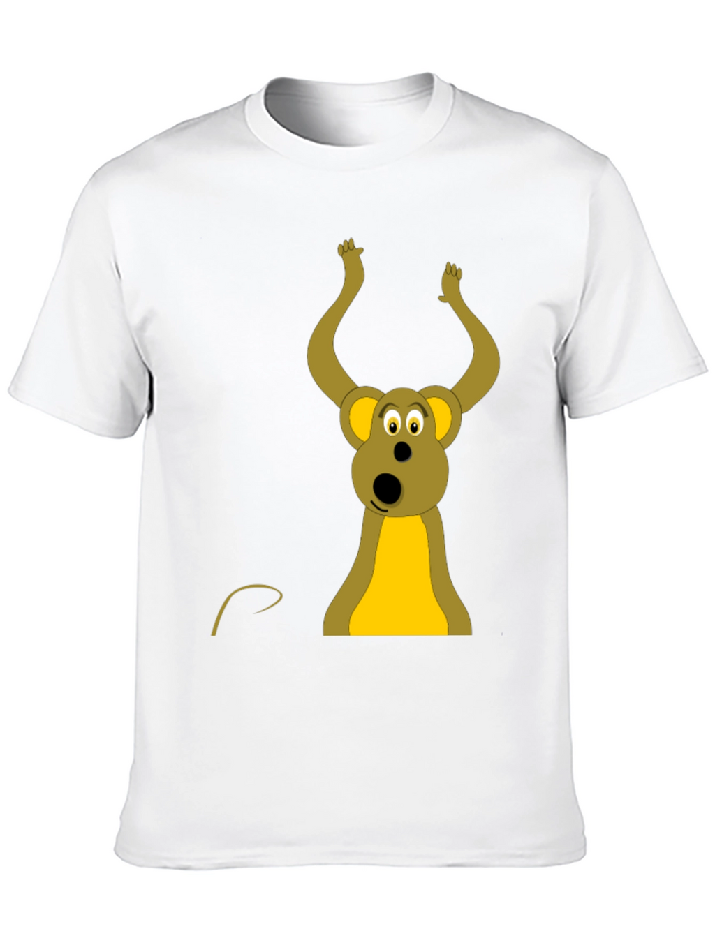 Funny Cartoon Mouse Black T-Shirt