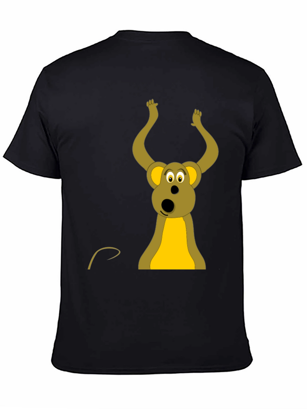 Funny Cartoon Mouse Black T-Shirt