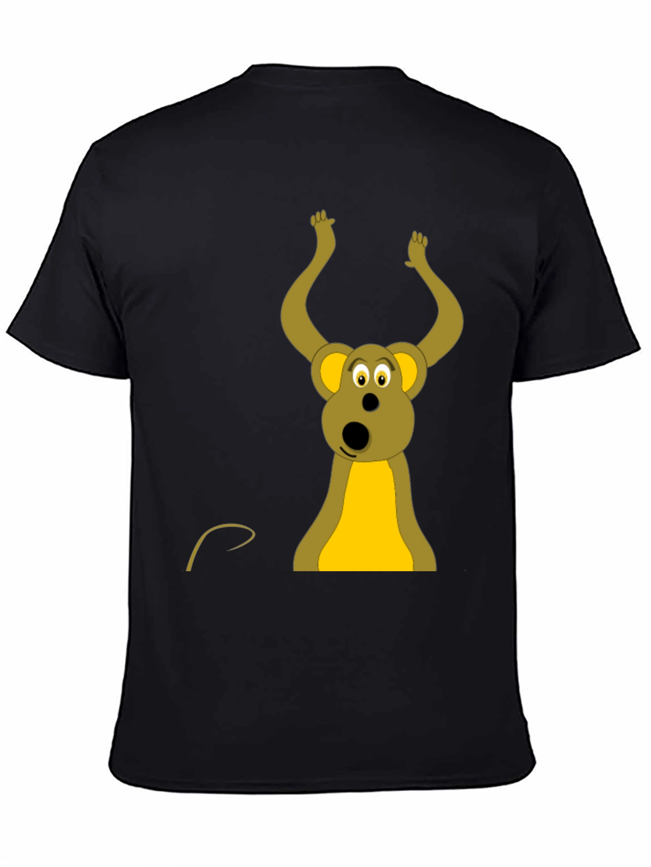 Funny Cartoon Mouse Black T-Shirt
