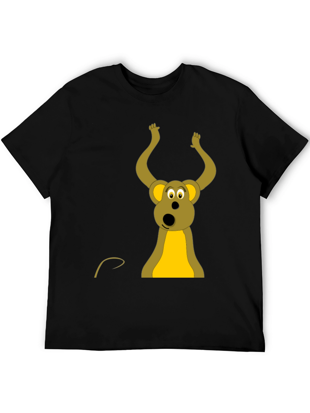 Funny Cartoon Mouse Black T-Shirt