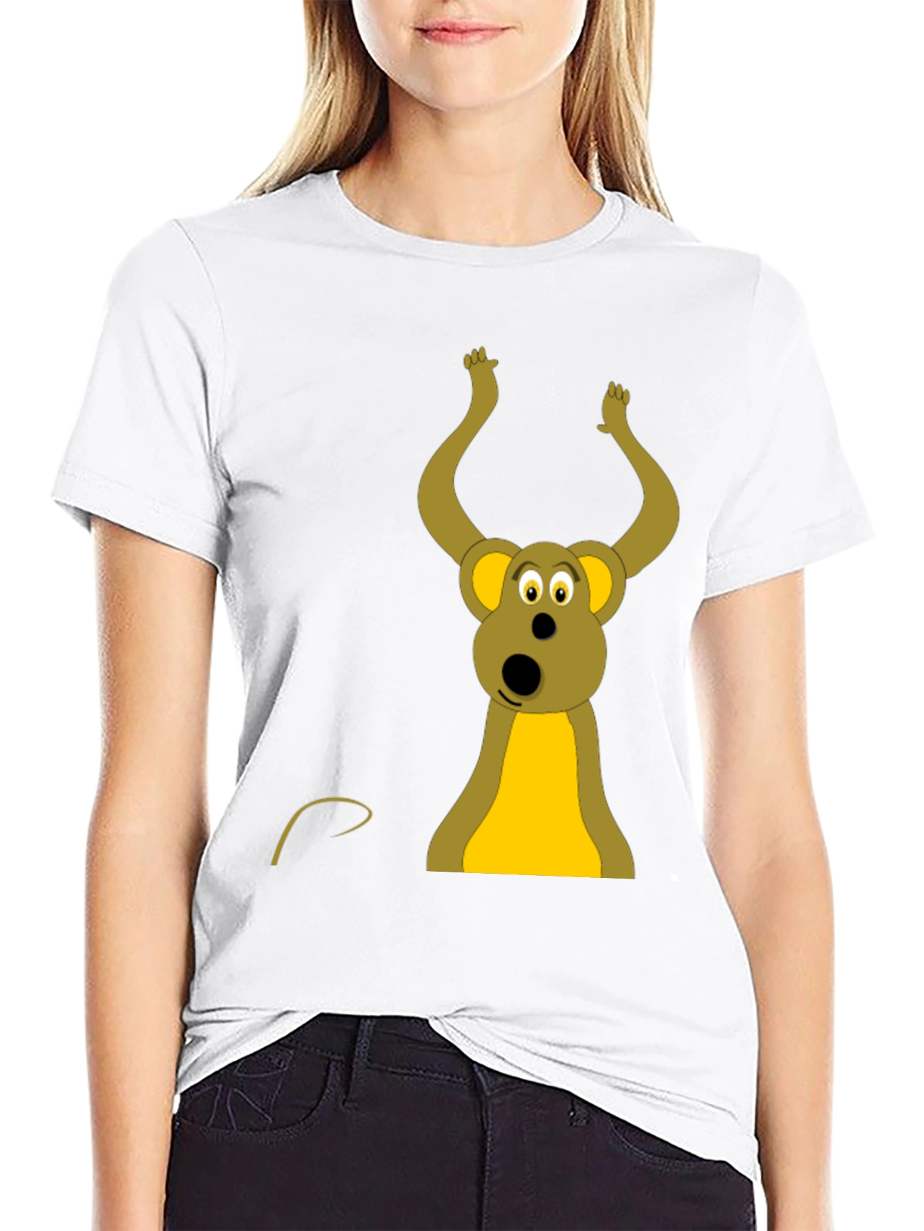 Funny Cartoon Mouse Black T-Shirt