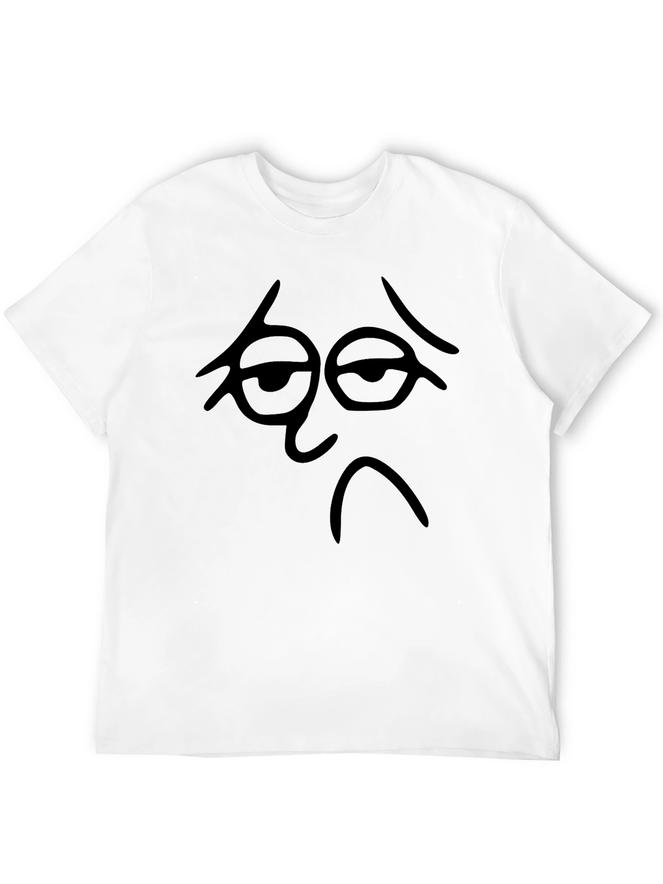 Sad Face Graphic Black T-Shirt - Casual Tee