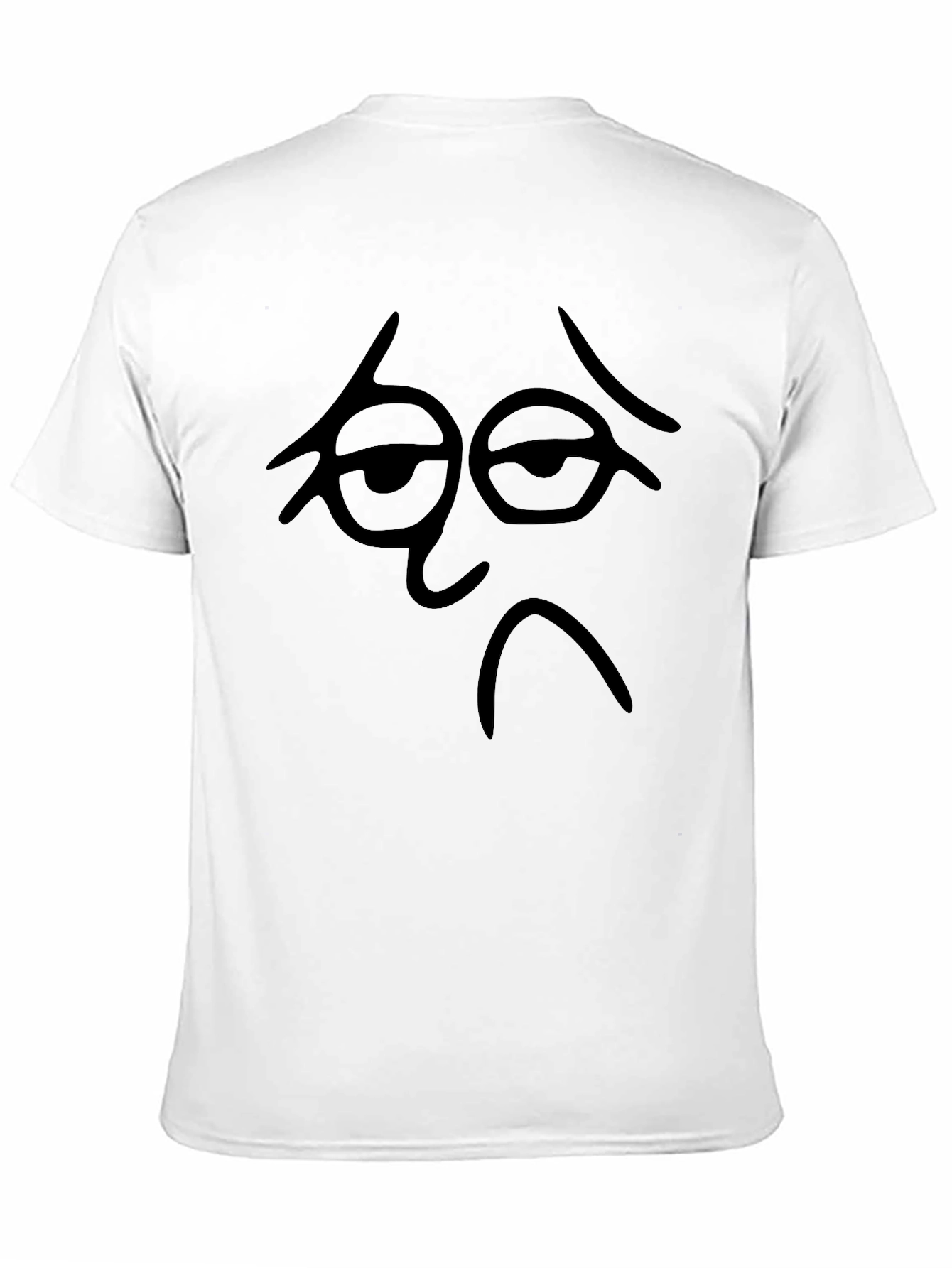 Sad Face Graphic Black T-Shirt - Casual Tee