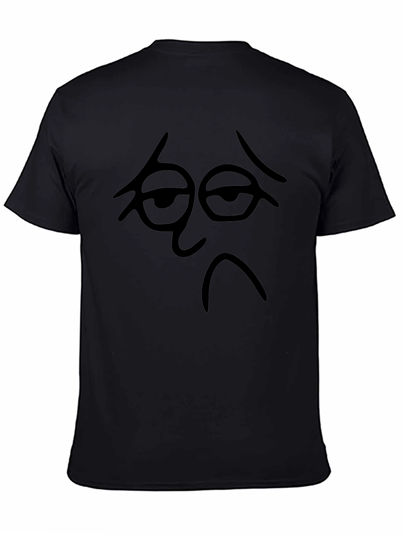 Sad Face Graphic Black T-Shirt - Casual Tee