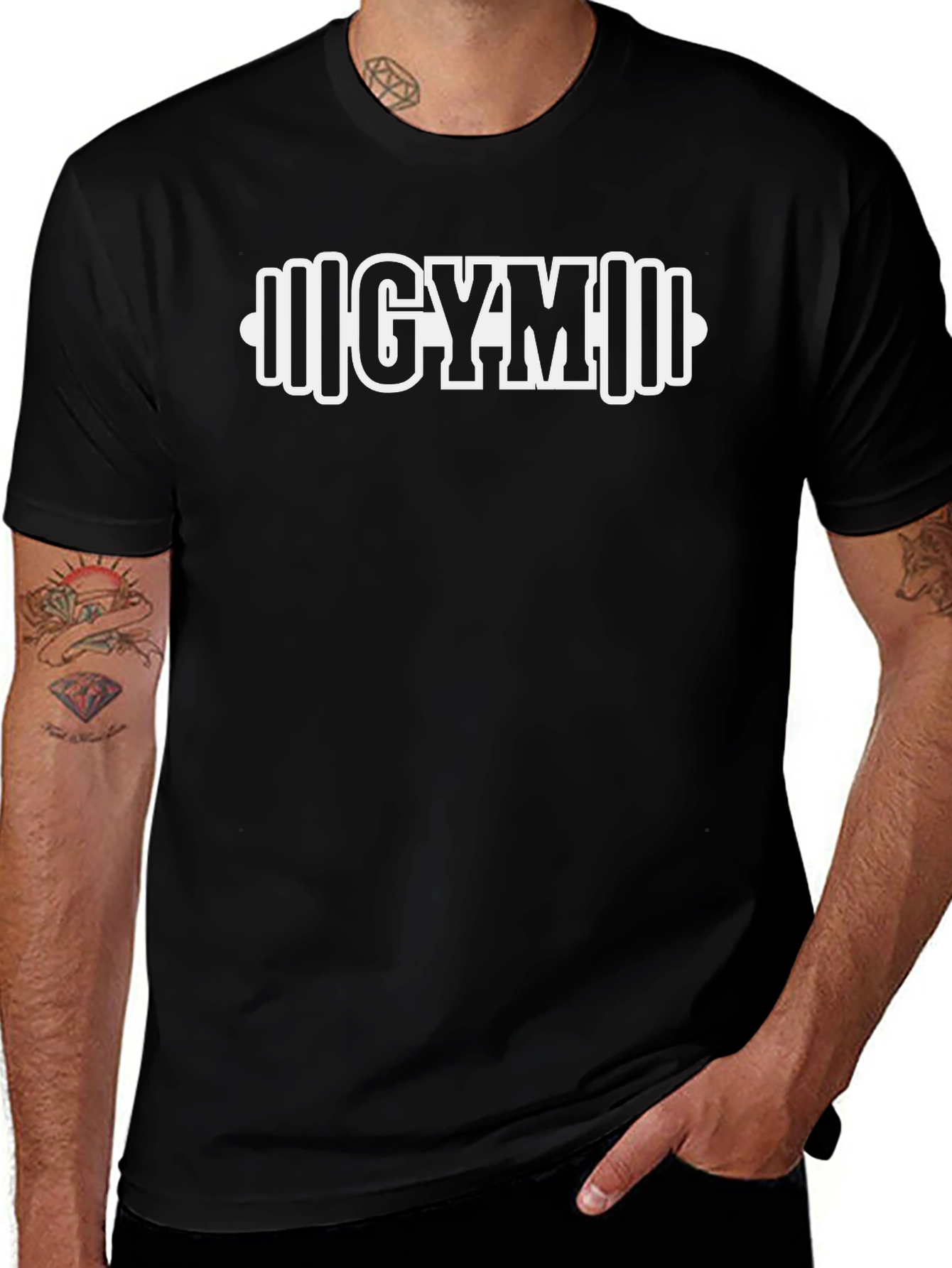 Gym Barbell Graphic Tee - Workout Motivation T-Shirt