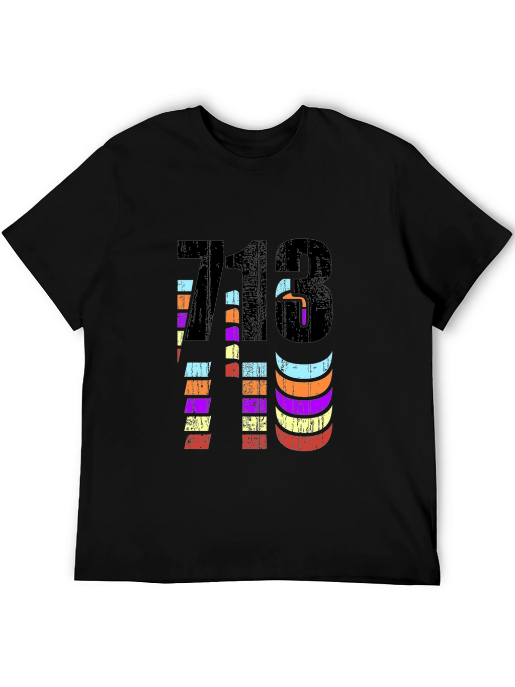 Retro 713 Houston Area Code Black Graphic Tee