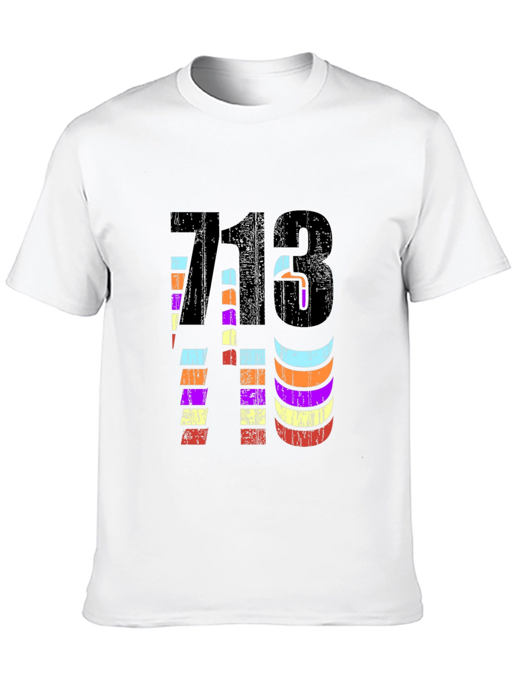 Retro 713 Houston Area Code Black Graphic Tee