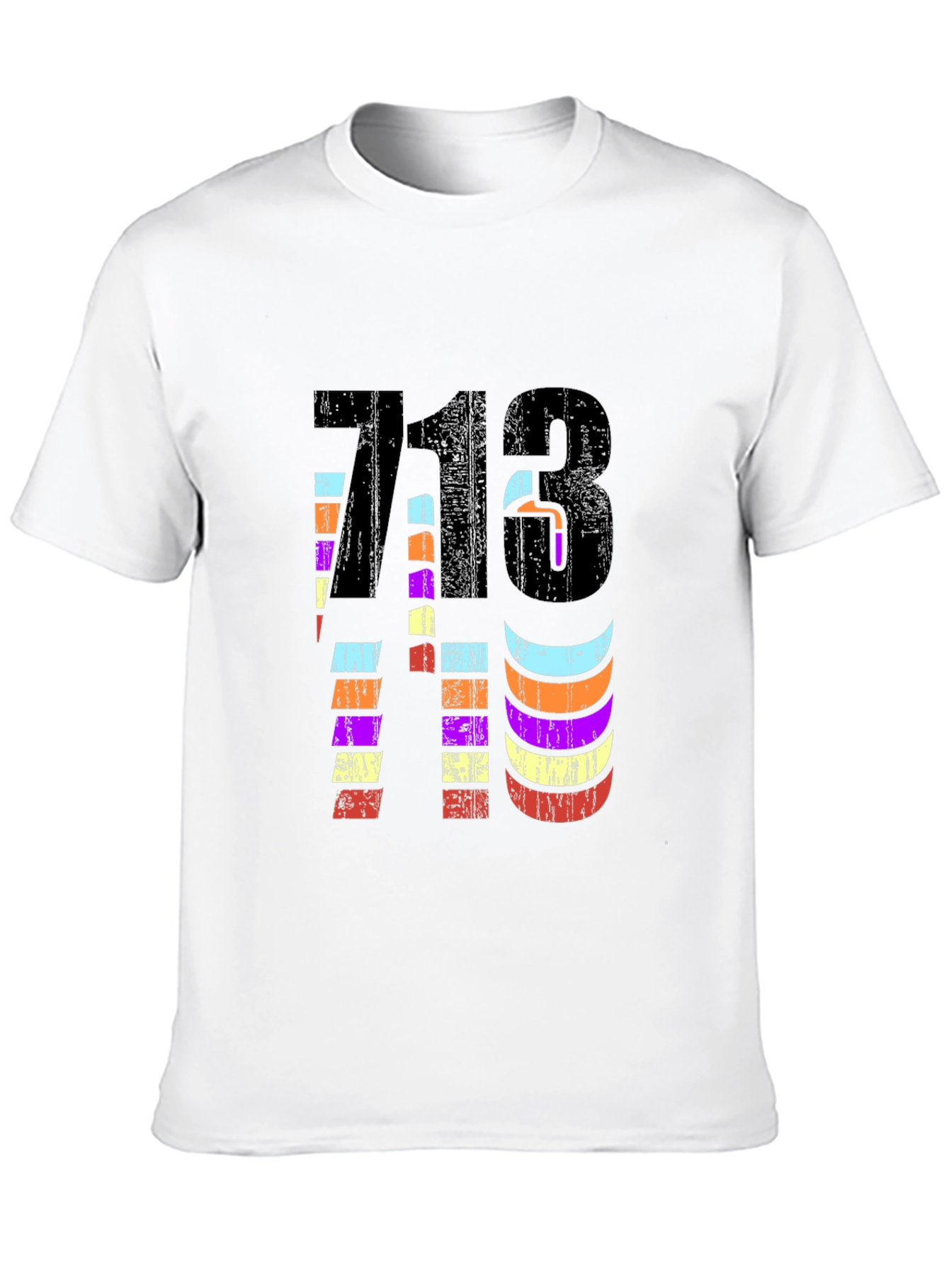 Retro 713 Houston Area Code Black Graphic Tee