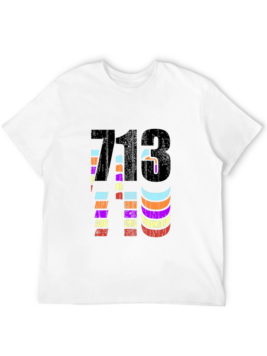 Retro 713 Houston Area Code Black Graphic Tee