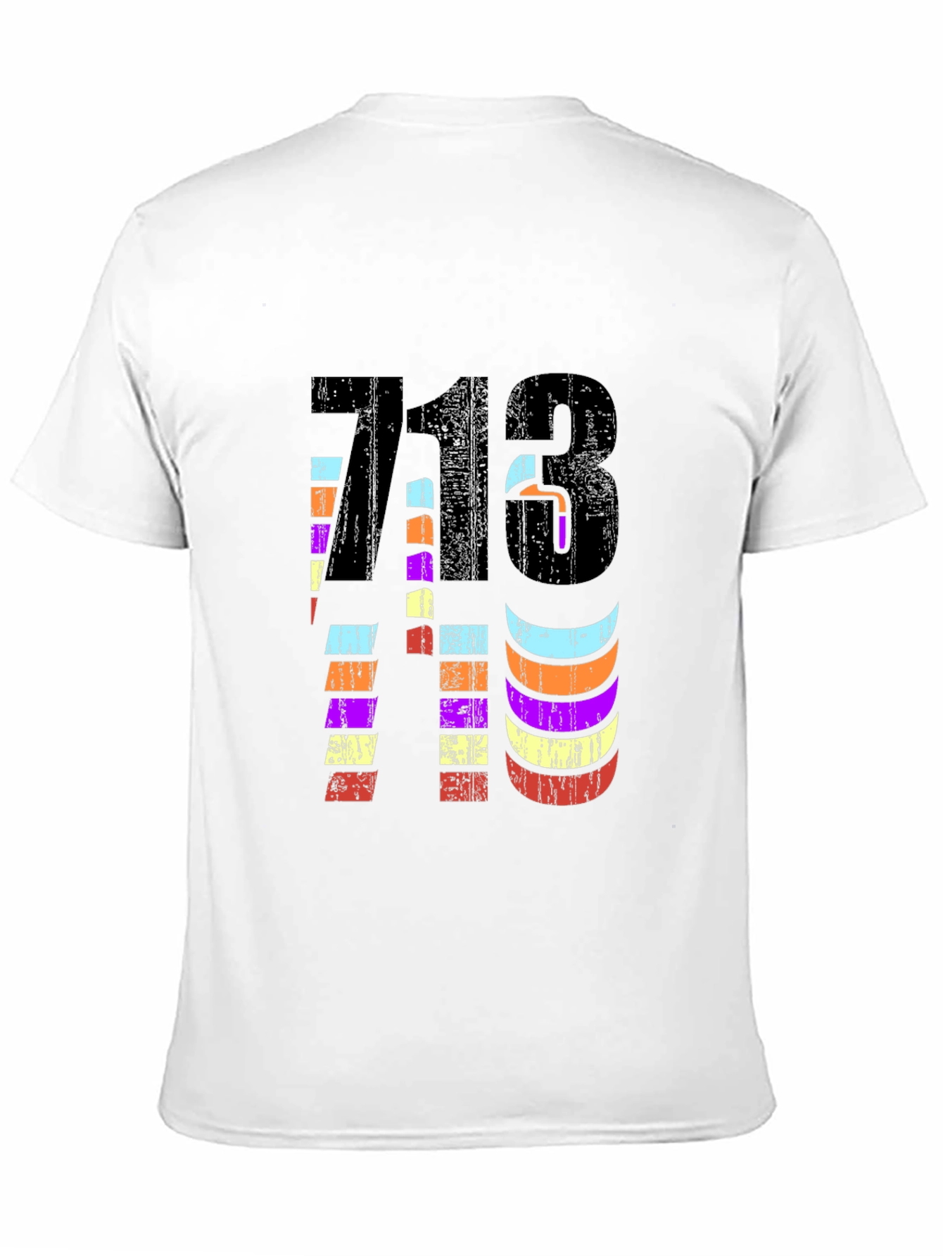 Retro 713 Houston Area Code Black Graphic Tee