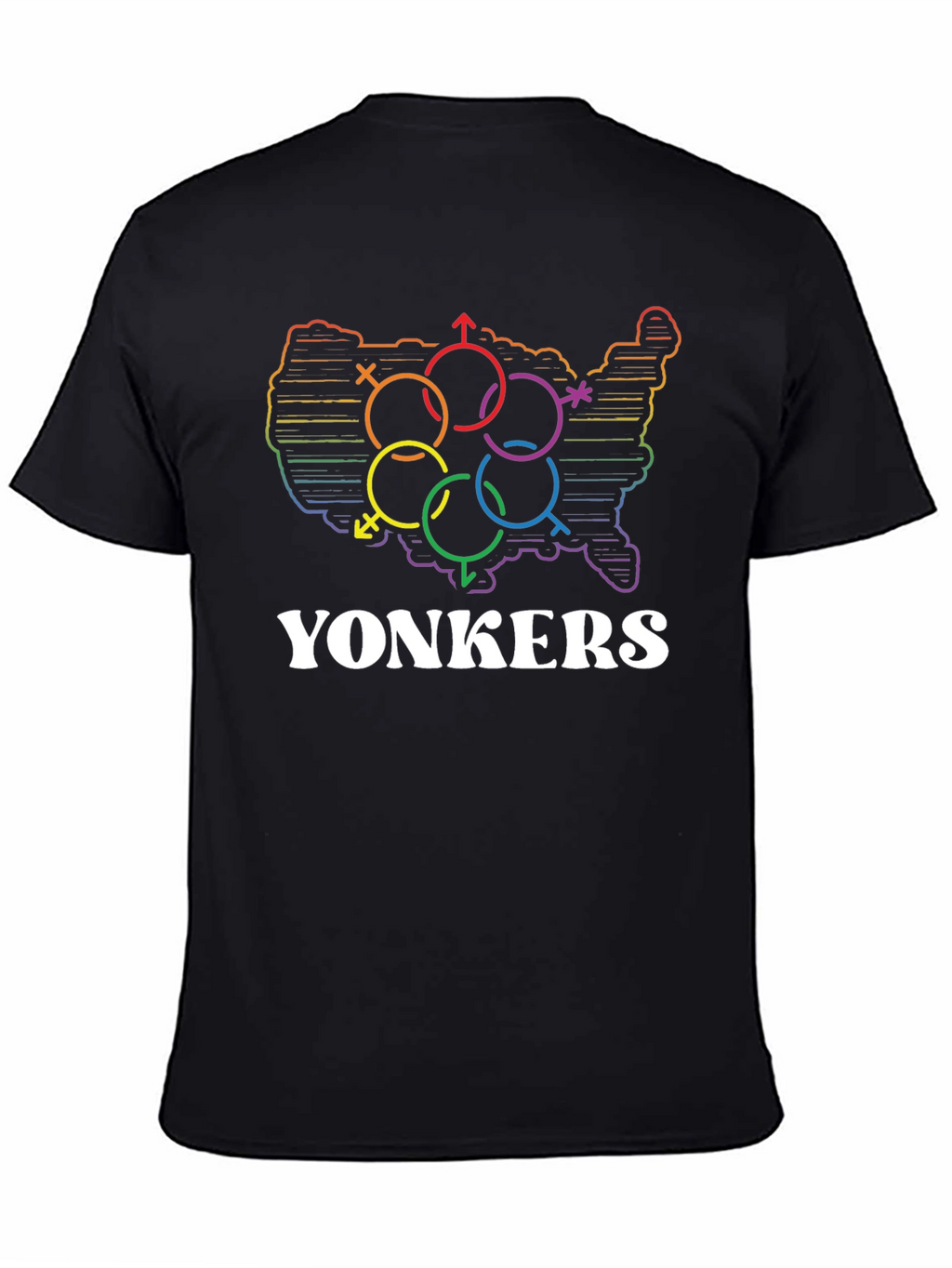 Yonkers Pride Rainbow USA Map T-Shirt