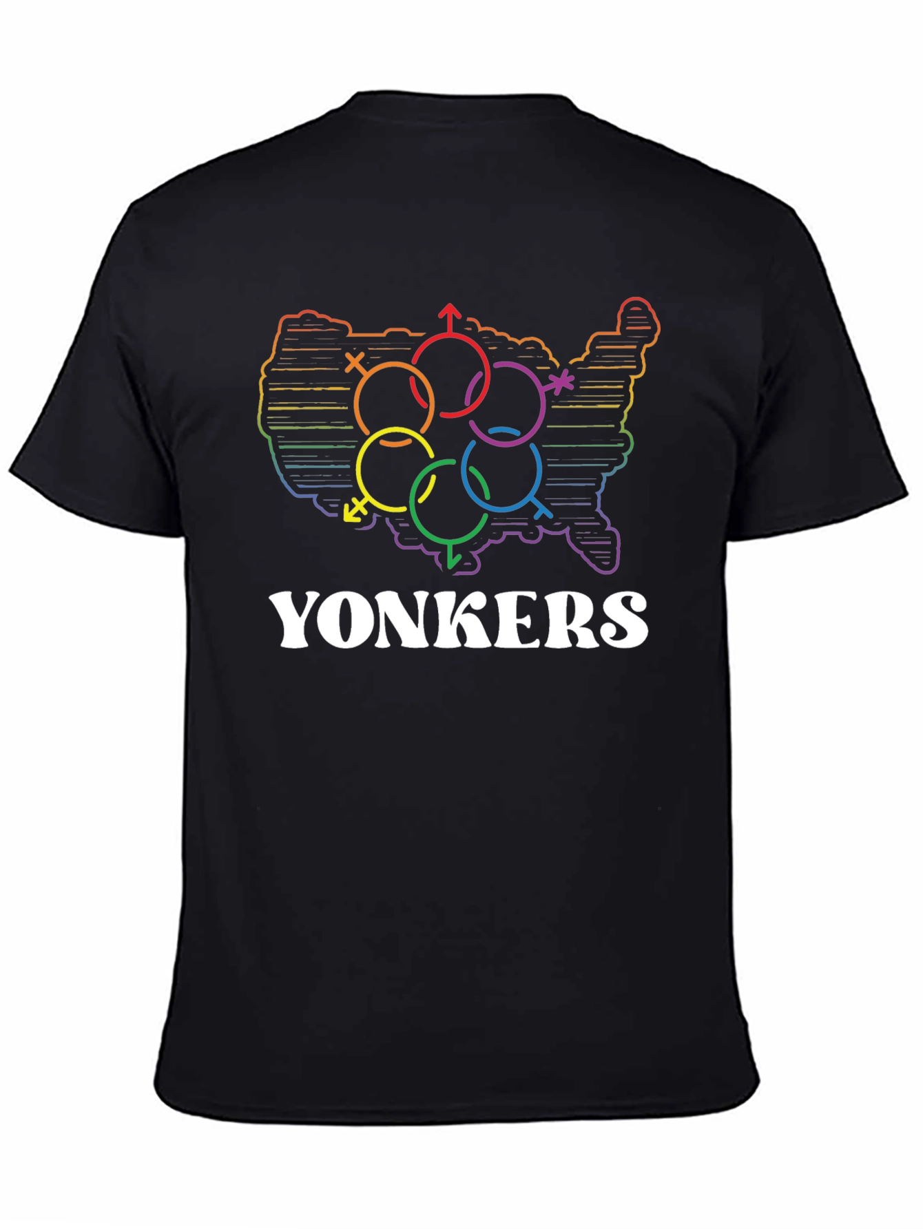 Yonkers Pride Rainbow USA Map T-Shirt