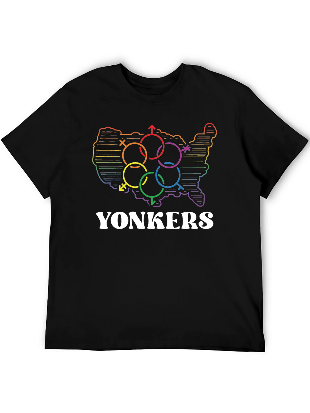 Yonkers Pride Rainbow USA Map T-Shirt