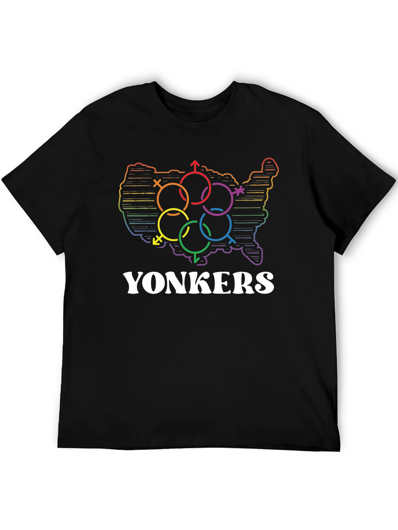 Yonkers Pride Rainbow USA Map T-Shirt