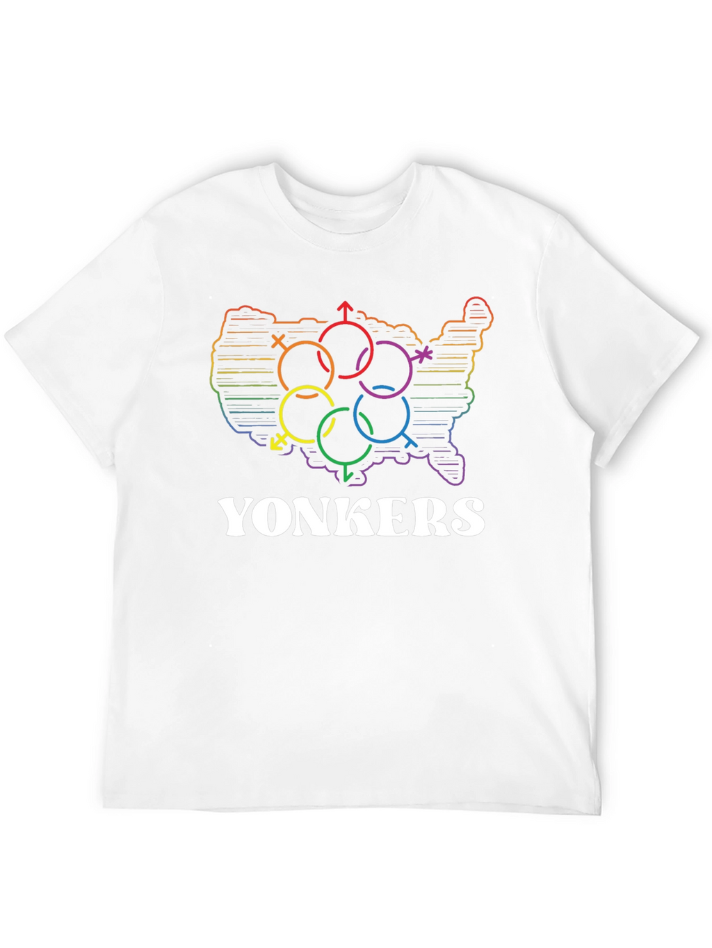 Yonkers Pride Rainbow USA Map T-Shirt