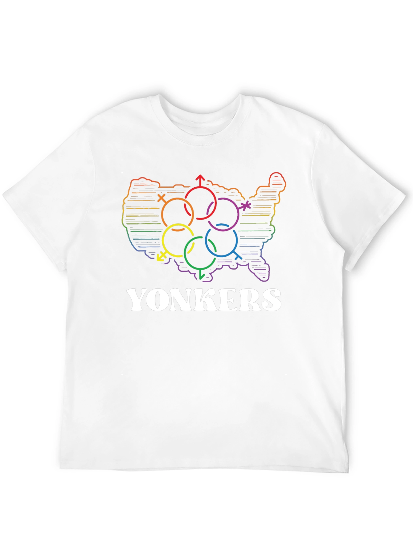 Yonkers Pride Rainbow USA Map T-Shirt