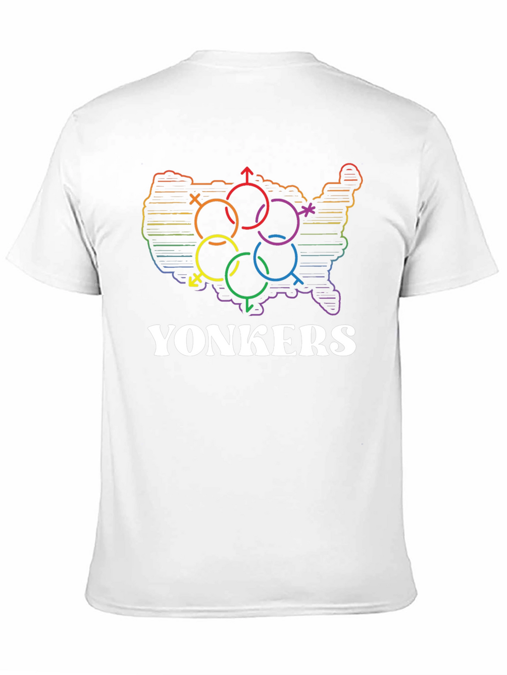 Yonkers Pride Rainbow USA Map T-Shirt