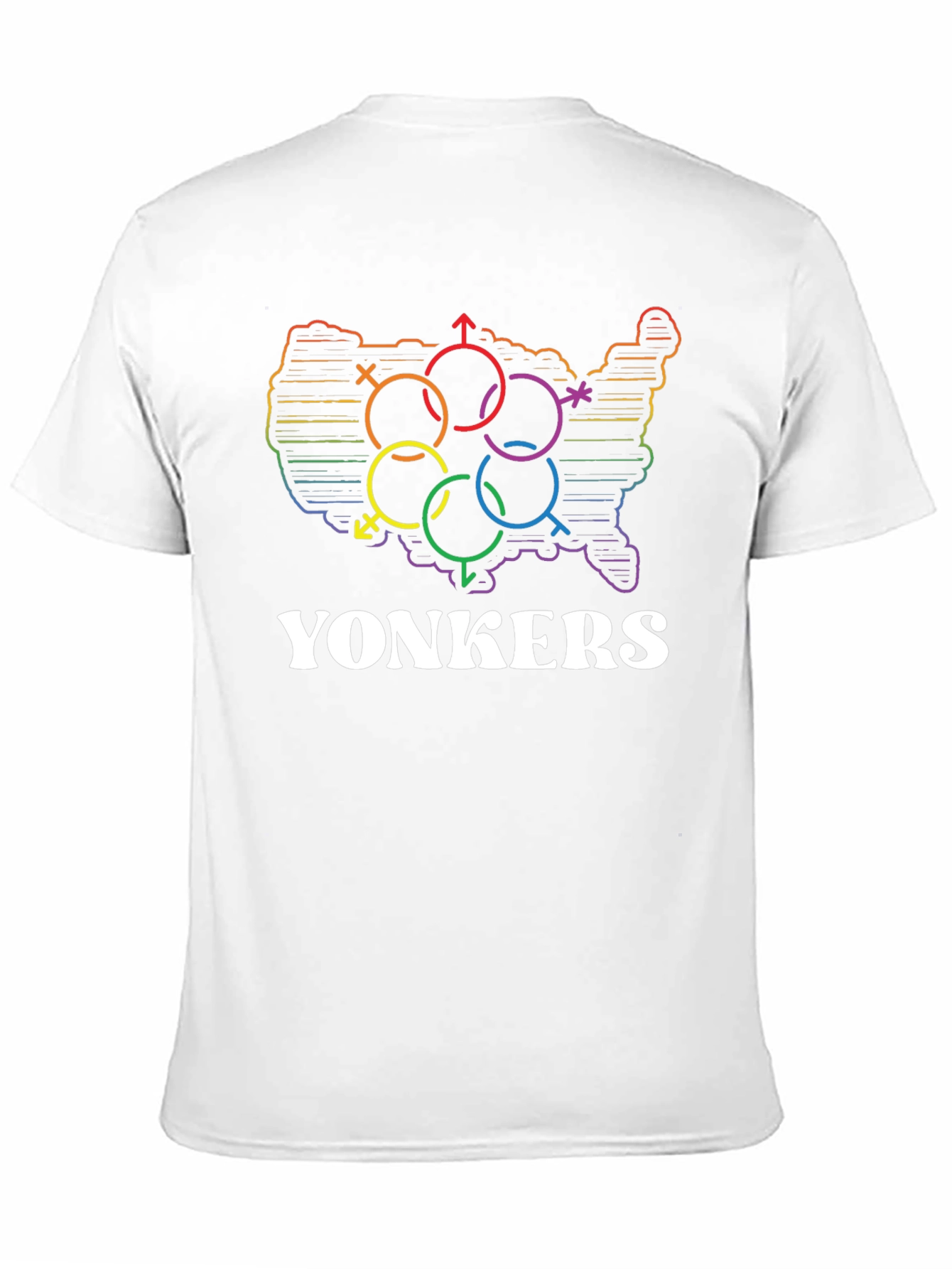 Yonkers Pride Rainbow USA Map T-Shirt