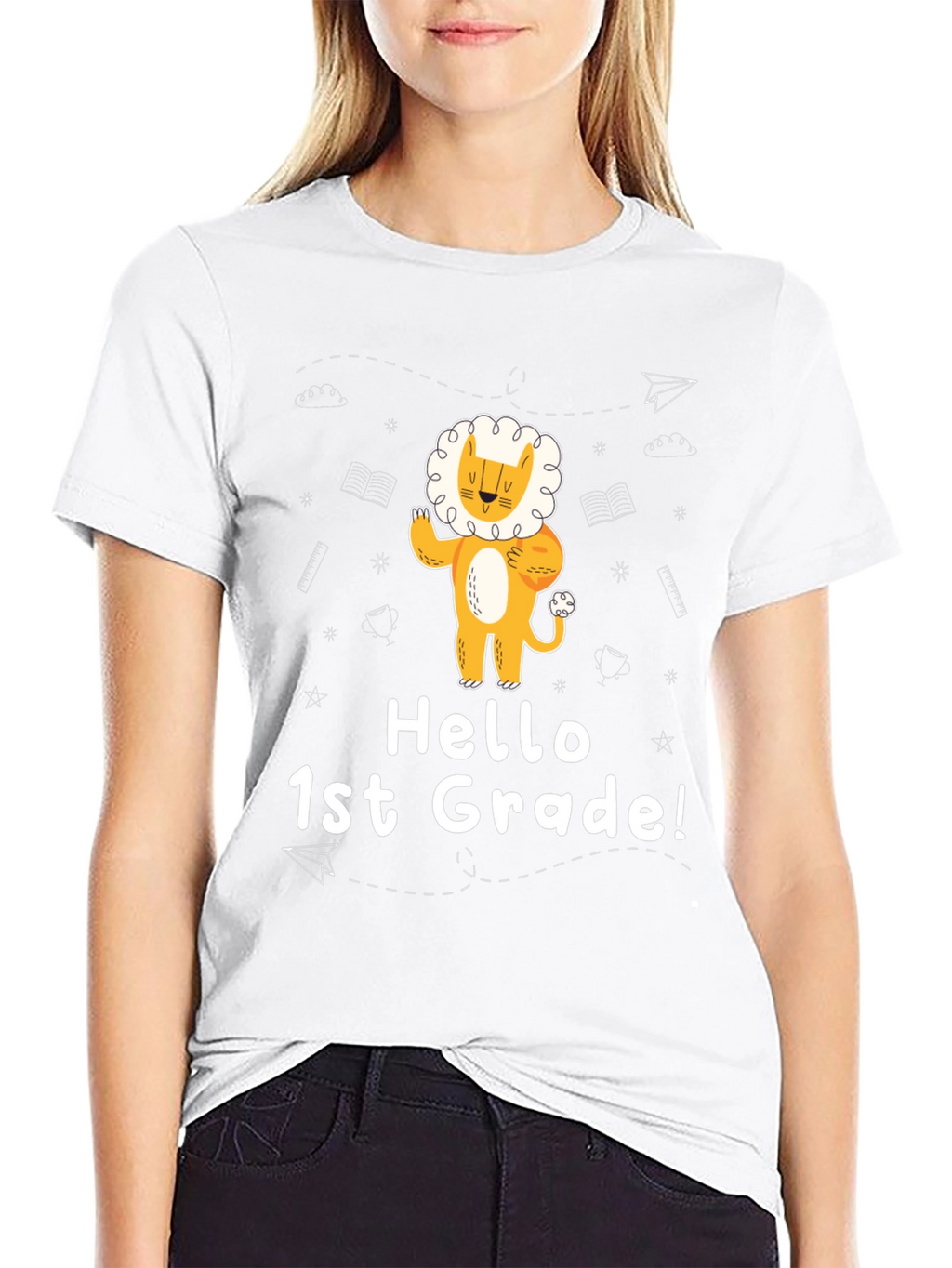 Hello 1st Grade Lion Graphic Tee