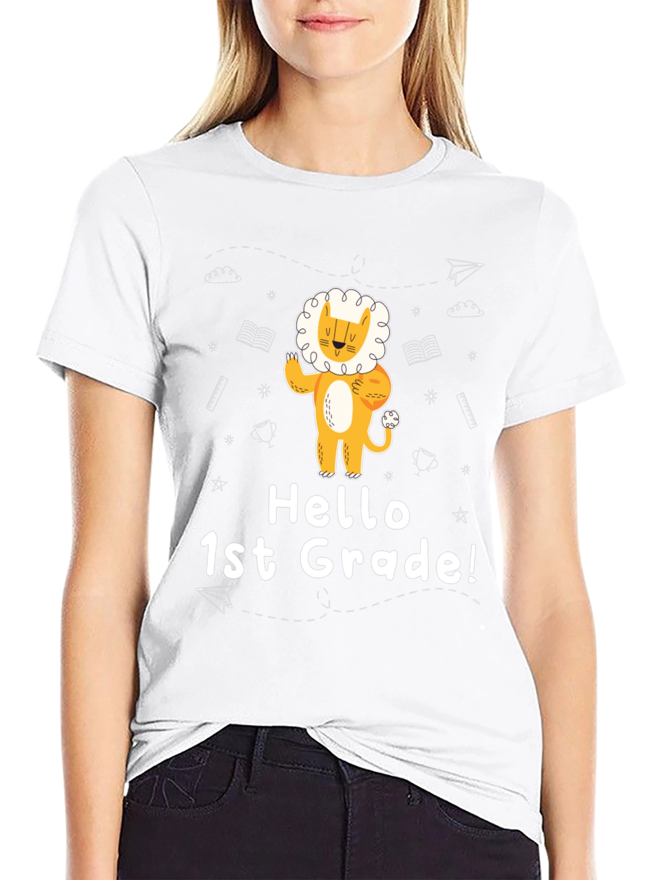 Hello 1st Grade Lion Graphic Tee