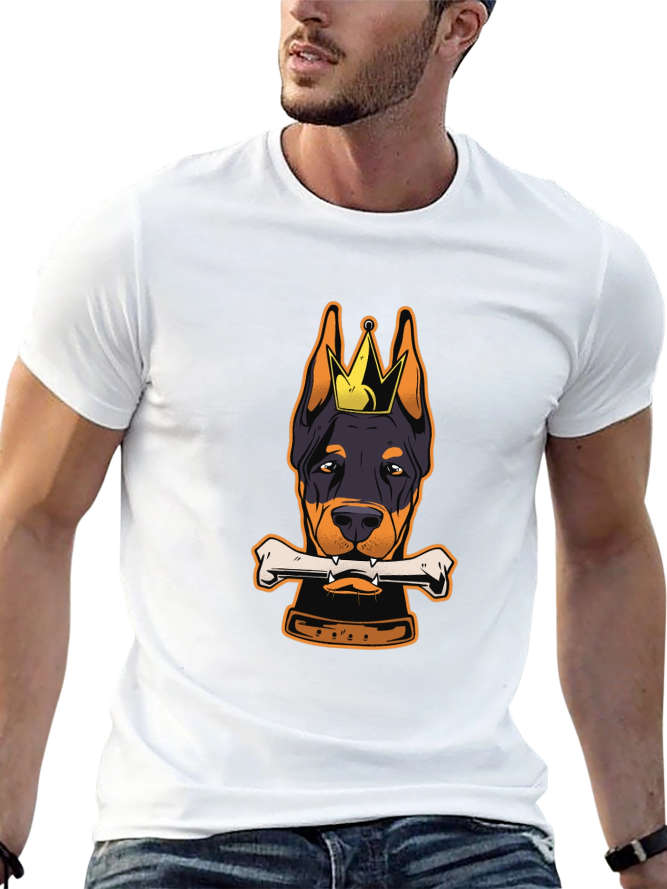 Doberman King Bone Black T-Shirt