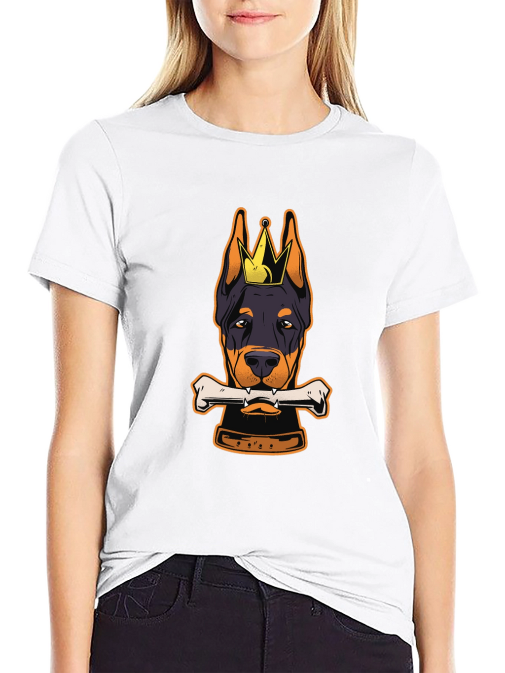 Doberman King Bone Black T-Shirt