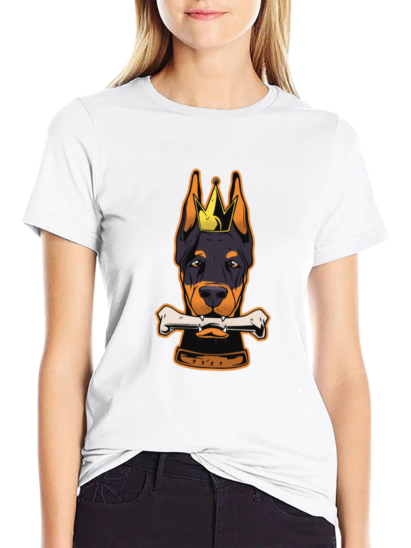 Doberman King Bone Black T-Shirt