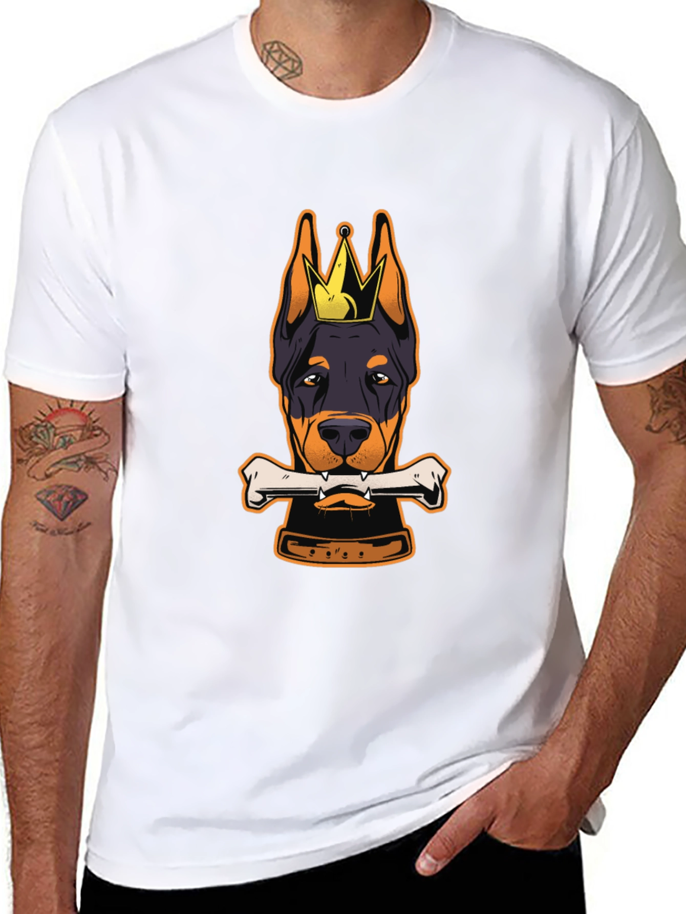 Doberman King Bone Black T-Shirt