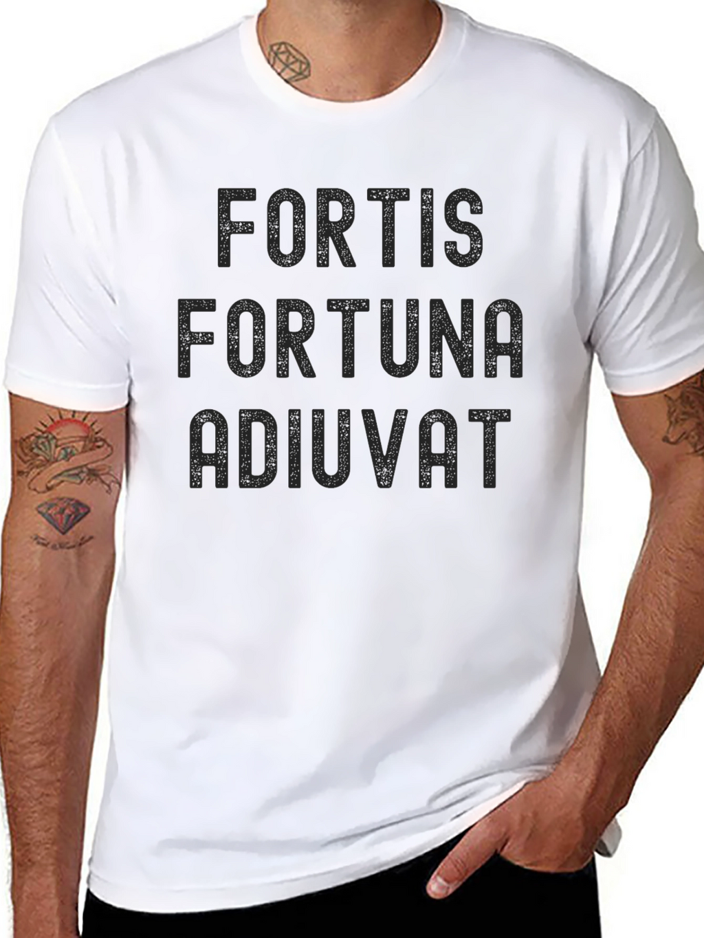 Fortis Fortuna Adiuvat Graphic Tee - Black