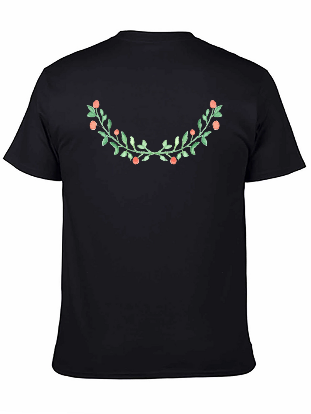 Floral Wreath Graphic Black Tee