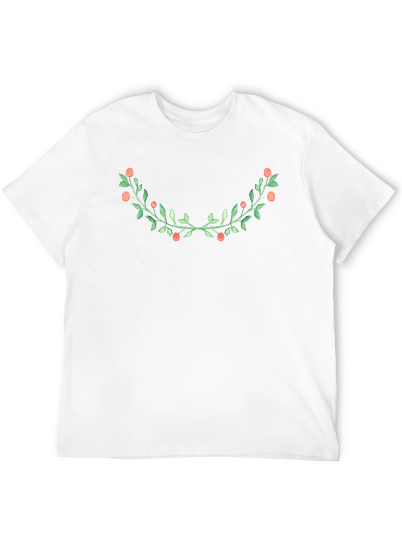 Floral Wreath Graphic Black Tee