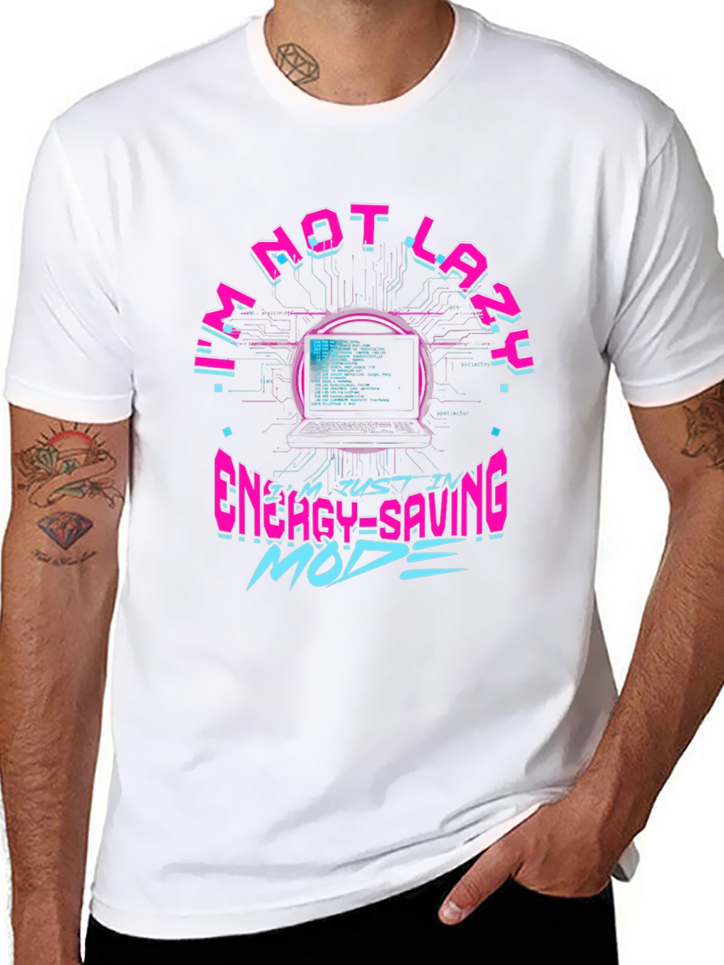 Im Not Lazy Energy Saving Mode Black T-Shirt