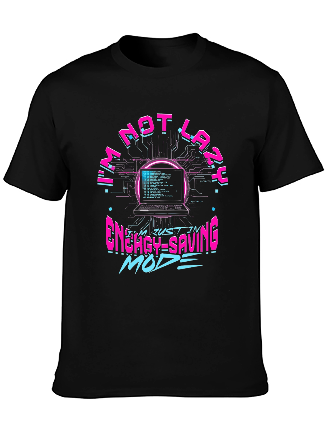 Im Not Lazy Energy Saving Mode Black T-Shirt
