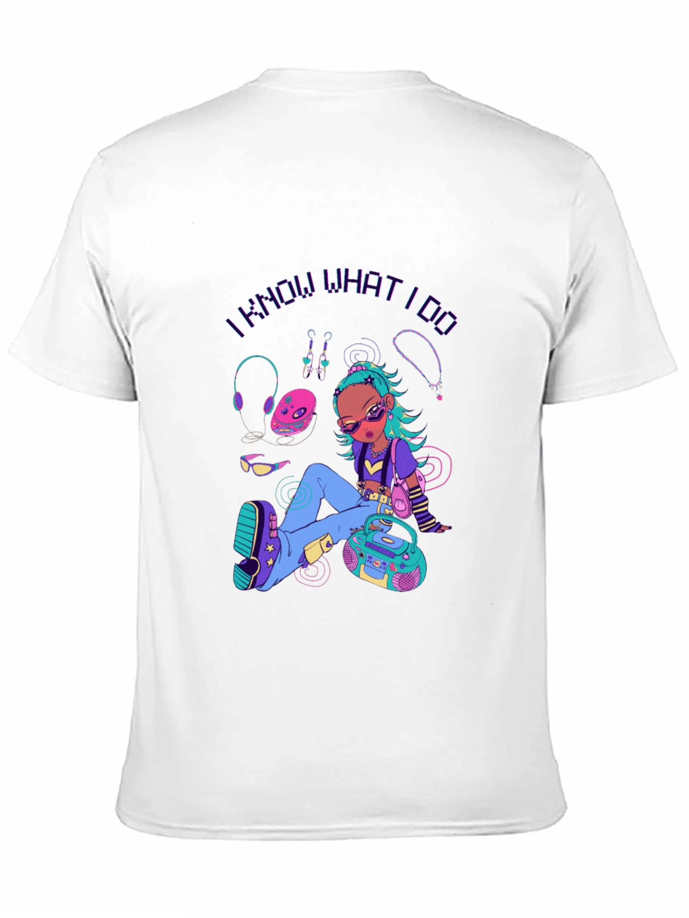 Retro Cartoon Graphic Print Black T-Shirt
