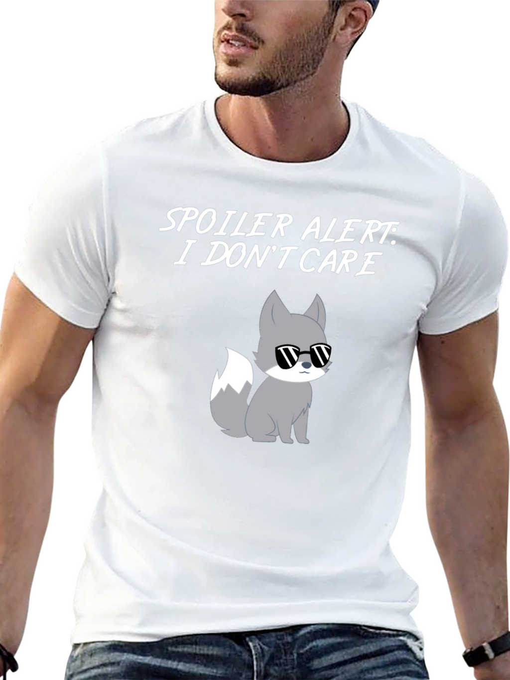 Spoiler Alert I Dont Care T-Shirt with Cool Fox