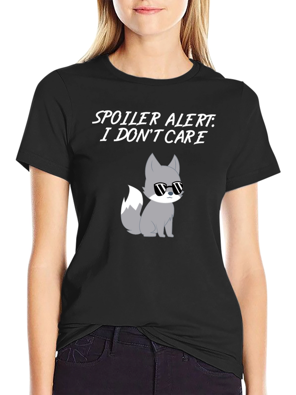 Spoiler Alert I Dont Care T-Shirt with Cool Fox