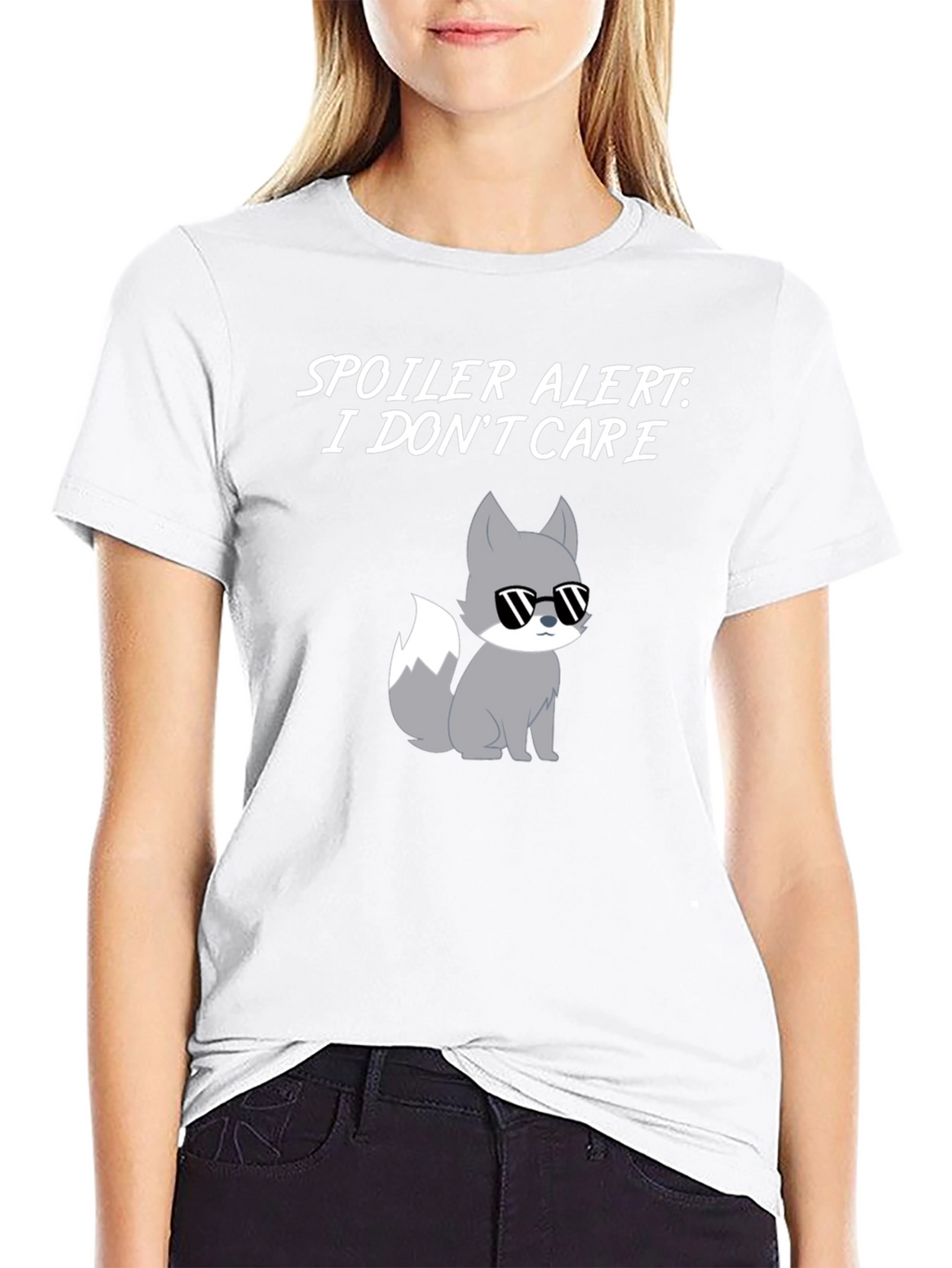 Spoiler Alert I Dont Care T-Shirt with Cool Fox