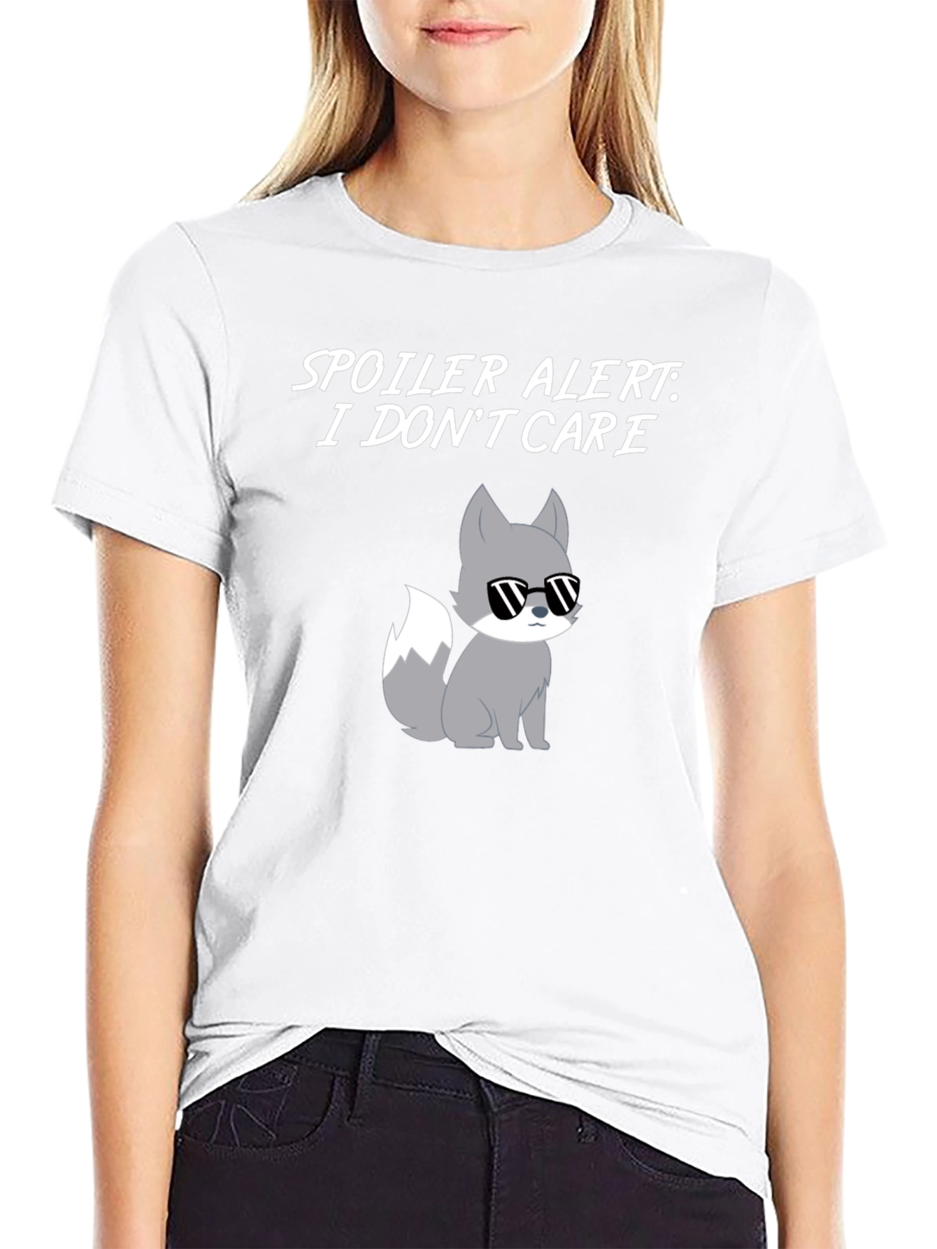 Spoiler Alert I Dont Care T-Shirt with Cool Fox