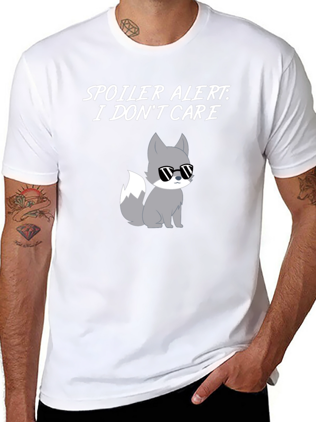 Spoiler Alert I Dont Care T-Shirt with Cool Fox