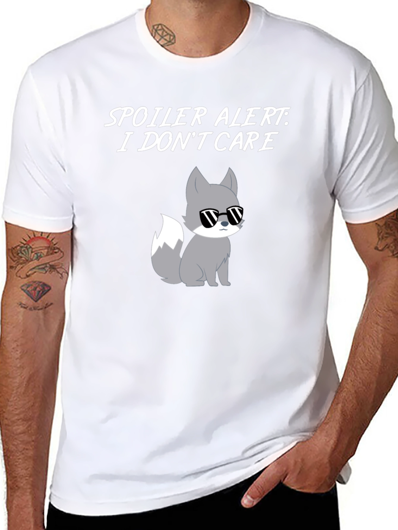 Spoiler Alert I Dont Care T-Shirt with Cool Fox