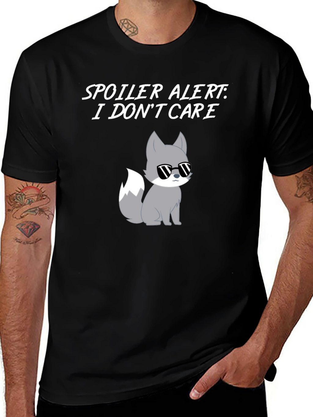 Spoiler Alert I Dont Care T-Shirt with Cool Fox