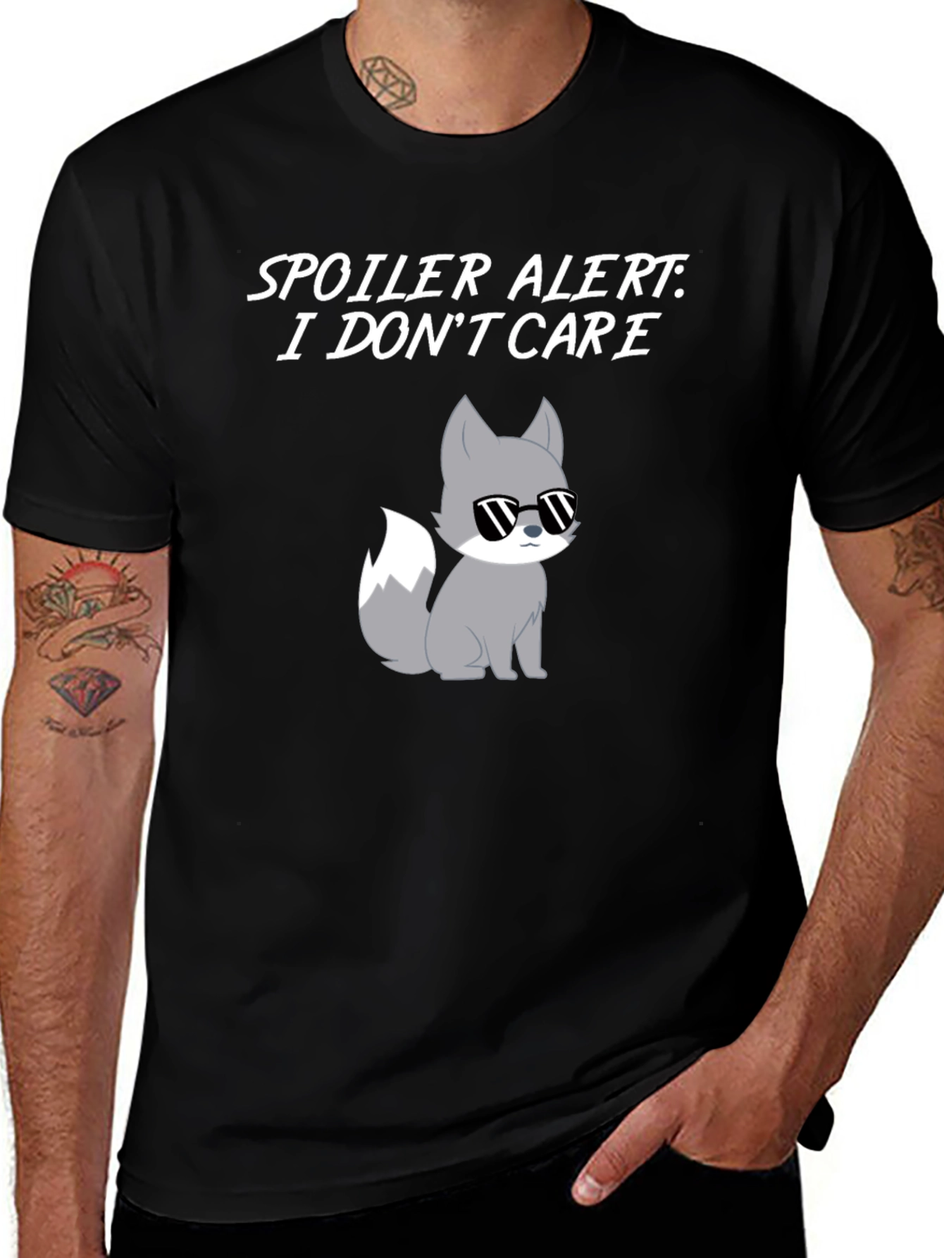Spoiler Alert I Dont Care T-Shirt with Cool Fox
